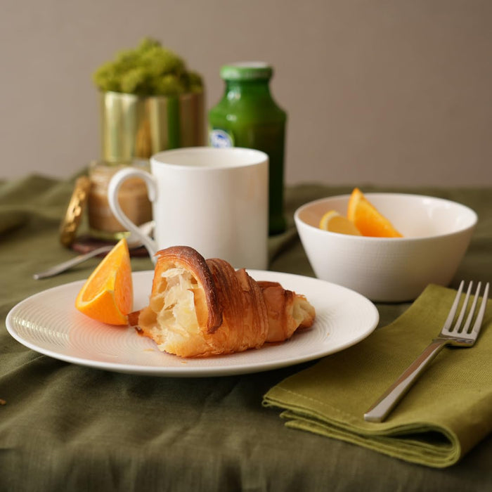 Narumi Luminar 21Cm White Plate - Stylish Modern Microwave Safe Dinnerware