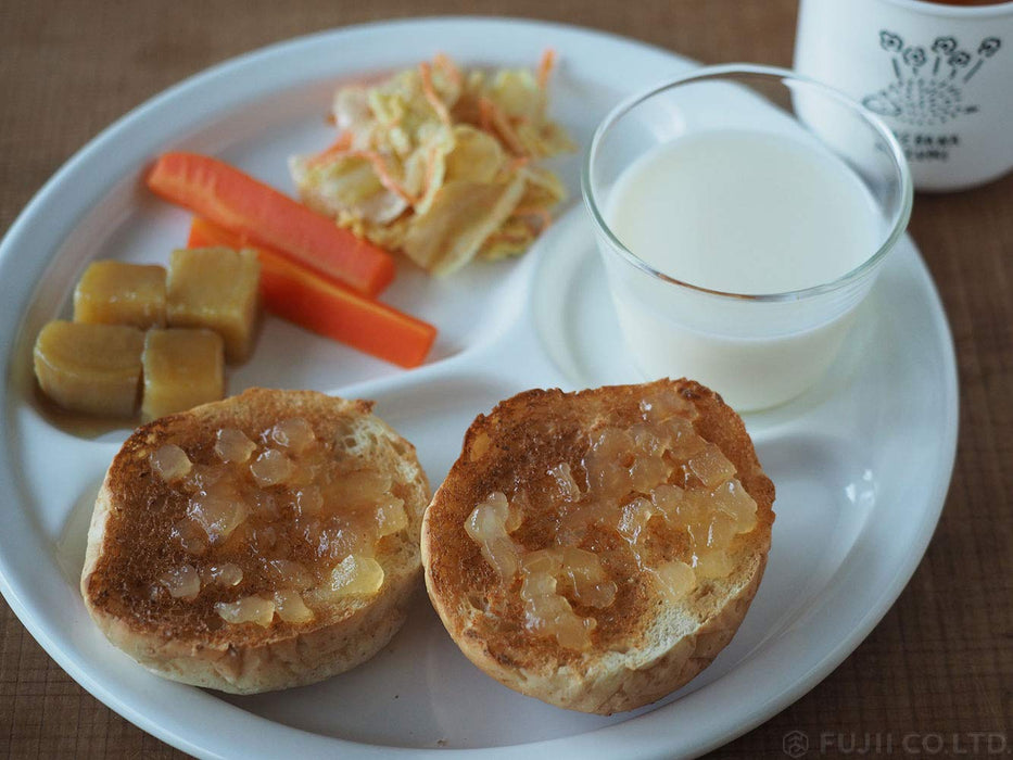 Noda Horo Enamel Round Plate 24cm White Heat Resistant Divided Lunch Plate