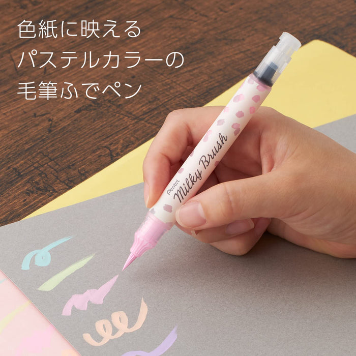 Pentel Pastel Pink Milky Brush Pen Xgfh-Pp Color Brush Series-Kiichin - The #1 Place for Japanese Goods in Your Hand!