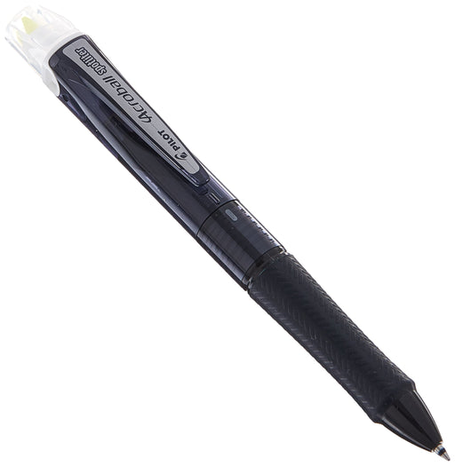 Pilot 3-Color Acroball Pen and Highlighter Black/Red/Blue Ink Clear Body-Kiichin - The #1 Place for Japanese Goods in Your Hand!