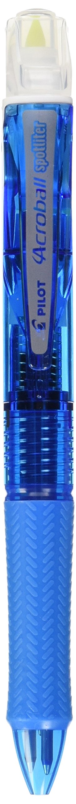 Pilot 3 Color Acro Ballpoint Pen with Yellow Highlighter Black/Red/Blue Ink Soft Blue Body-Kiichin - The #1 Place for Japanese Goods in Your Hand!
