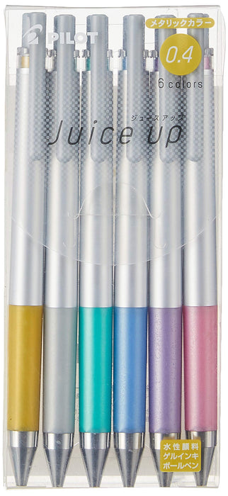 Pilot Juice Up 0.4 Metallic Color Gel Ballpoint Pen Set 6 Colors - Ljp120S4-6Cm-Kiichin - The #1 Place for Japanese Goods in Your Hand!