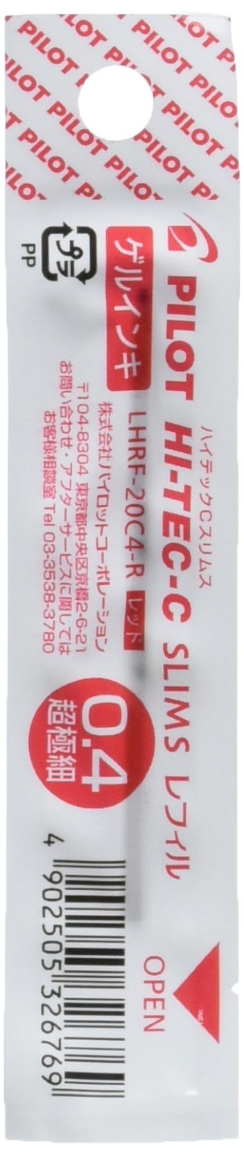 Pilot Hitec Red Ink Refill Lhrf-20C4-R for Slim Ballpoint Pen-Kiichin - The #1 Place for Japanese Goods in Your Hand!