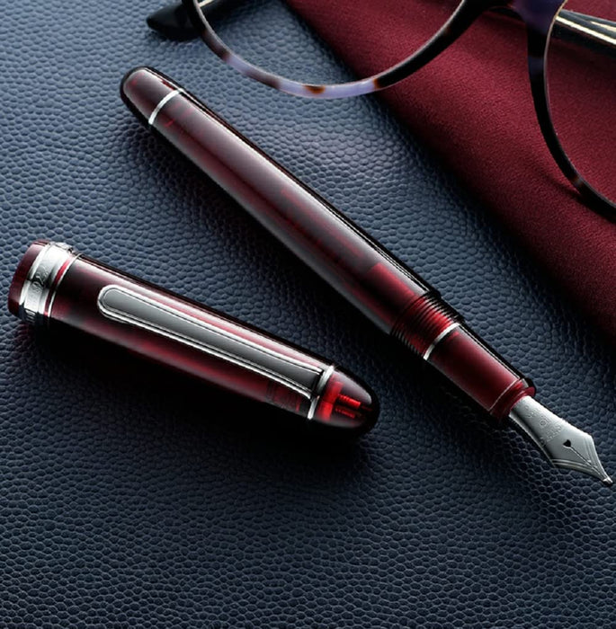 Platinum Pen #3776 Century Burgundy Fountain Pen with Extra Fine Font & Kanji Love Sticker-Kiichin - The #1 Place for Japanese Goods in Your Hand!
