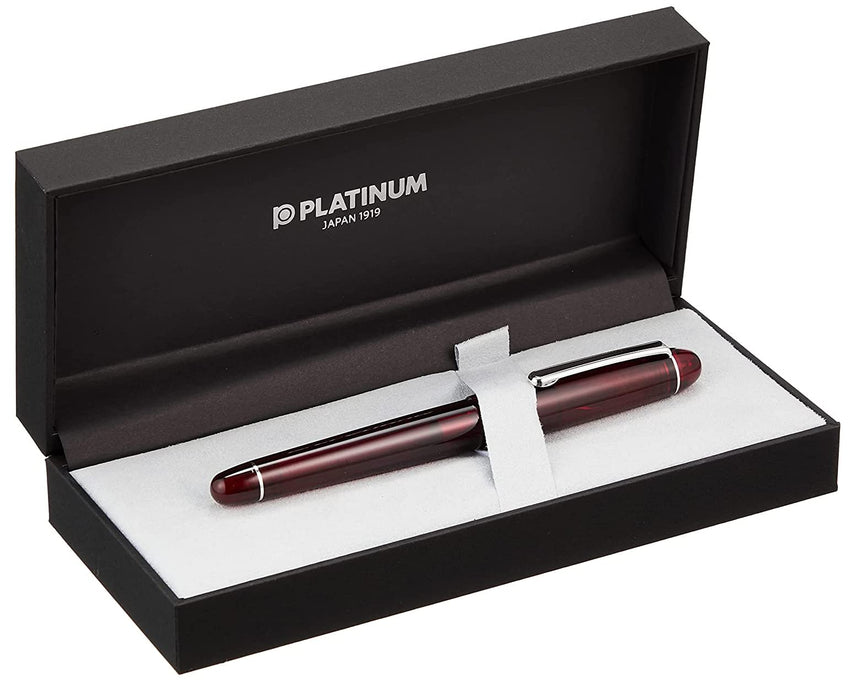 Platinum Pen #3776 Century Burgundy Fountain Pen with Extra Fine Font & Kanji Love Sticker-Kiichin - The #1 Place for Japanese Goods in Your Hand!