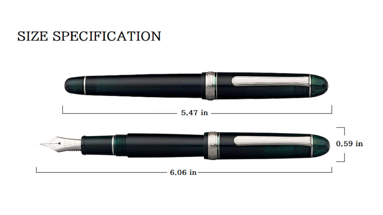 Platinum Pen #3776 Century Chart Blue Extra Fine Fountain Pen with Love Sticker-Kiichin - The #1 Place for Japanese Goods in Your Hand!