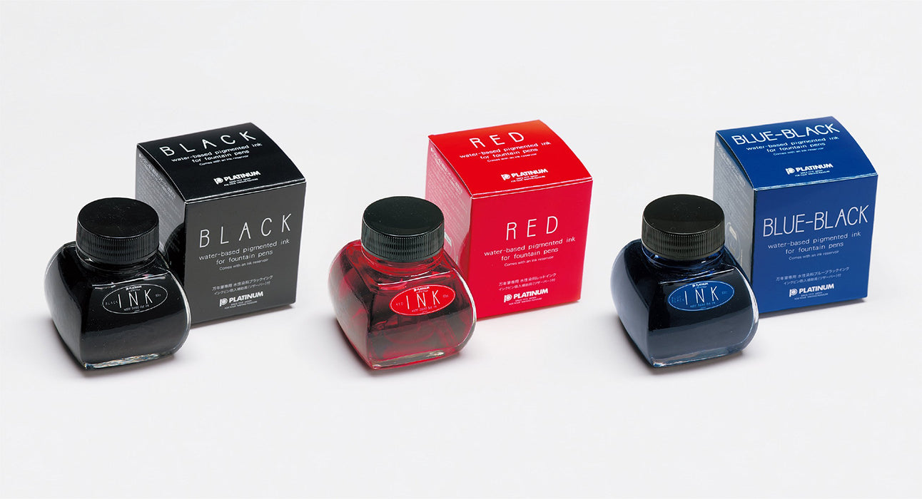 Platinum Fountain Pen 1 Piece with Bottle Ink-1200#1 Black Water-Based Dye Ink-Kiichin - The #1 Place for Japanese Goods in Your Hand!