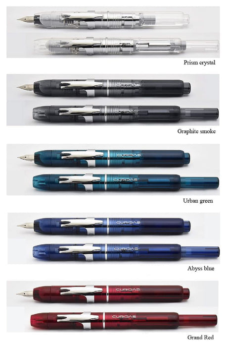 Platinum Curidas Extra Fine Knock Type Fountain Pen Graphite Smoke with Love Sticker-Kiichin - The #1 Place for Japanese Goods in Your Hand!
