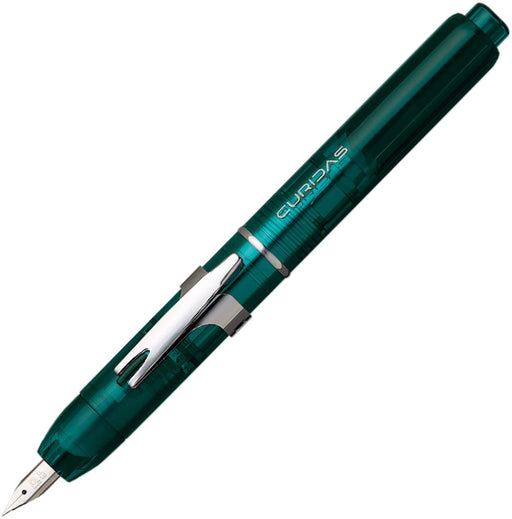 Platinum Curidas Urban Green Extra Fine Knock Type Fountain Pen with Kanji Love Sticker-Kiichin - The #1 Place for Japanese Goods in Your Hand!