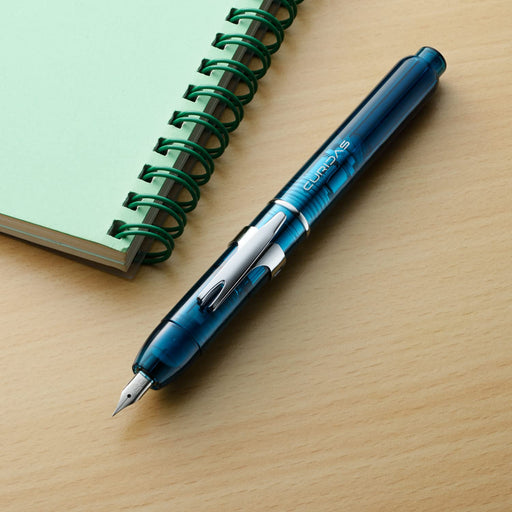 Platinum Curidas Urban Green Extra Fine Knock Type Fountain Pen with Kanji Love Sticker-Kiichin - The #1 Place for Japanese Goods in Your Hand!