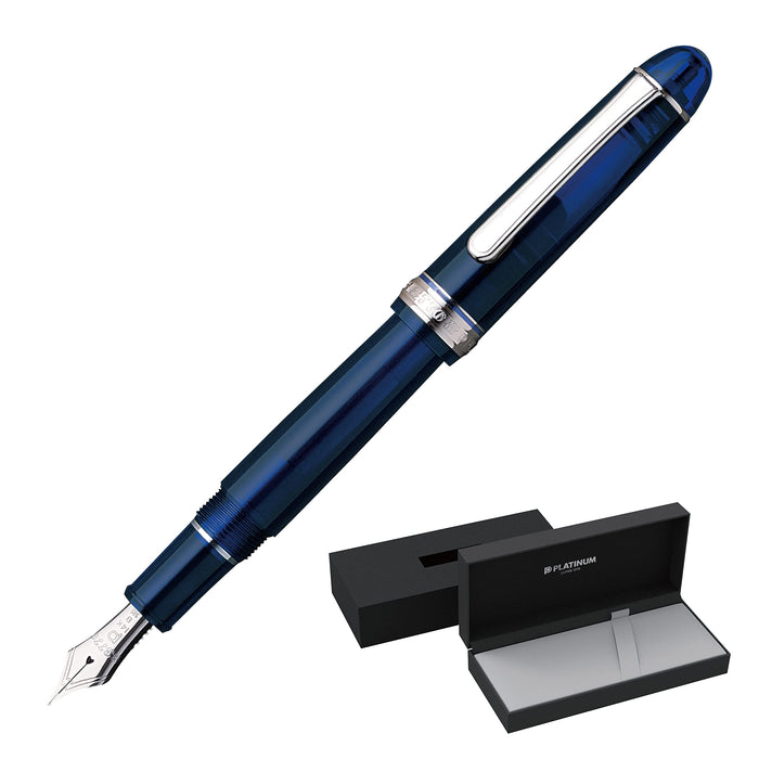 Platinum #3776 Century Fountain Pen - Extra Fine Rhodium Finish Chartres Blue-Kiichin - The #1 Place for Japanese Goods in Your Hand!