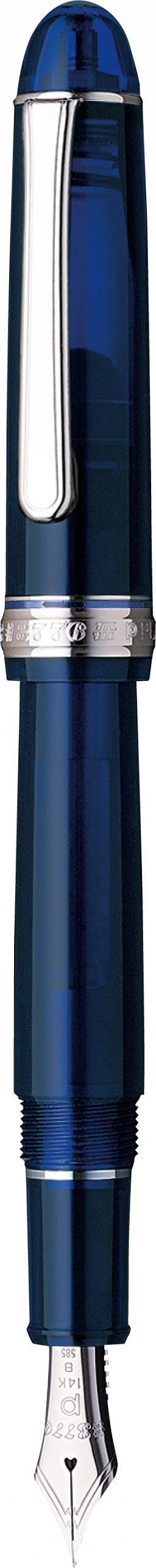 Platinum Fountain Pen - Century Rhodium #3776 Chartres Blue Extra Thick PNB-18000Cr-Kiichin - The #1 Place for Japanese Goods in Your Hand!