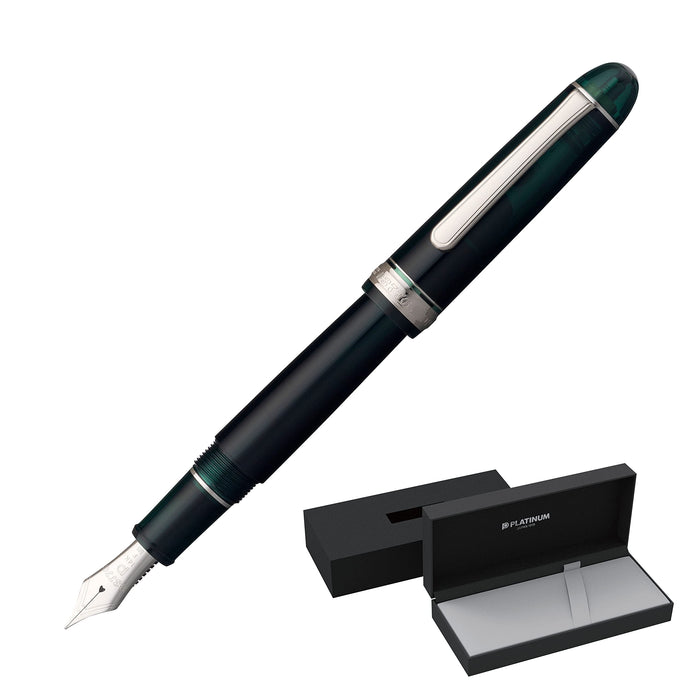 Platinum Fountain Pen - #3776 Century Rhodium Laurel Green Extra Fine #41-1-Kiichin - The #1 Place for Japanese Goods in Your Hand!