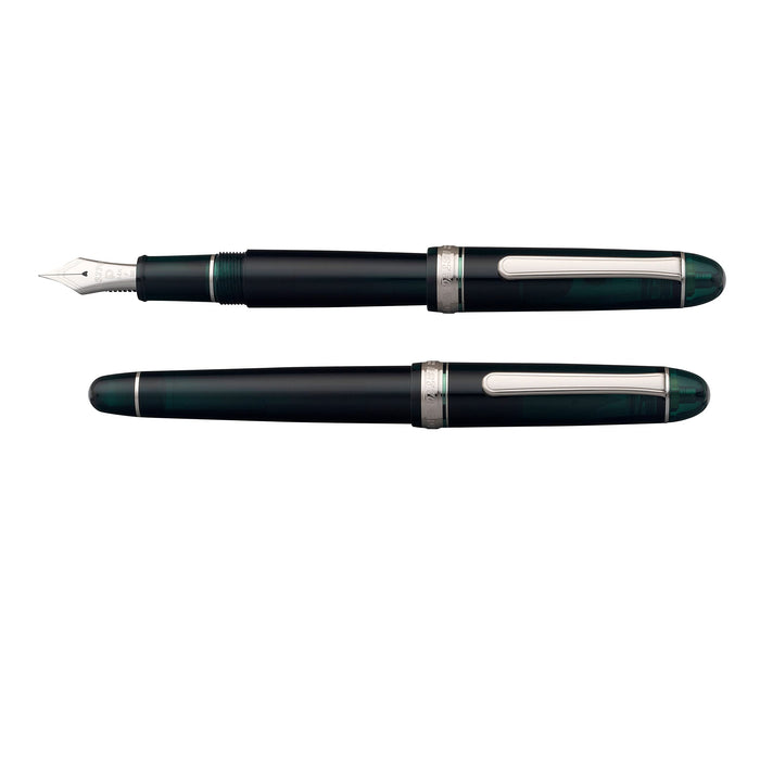 Platinum Fountain Pen - #3776 Century Rhodium Laurel Green Extra Fine #41-1-Kiichin - The #1 Place for Japanese Goods in Your Hand!