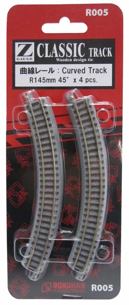 Rokuhan Z Gauge R005 Curved Rail R145Mm 45° - Highly Durable Train Track-Kiichin - The #1 Place for Japanese Goods in Your Hand!