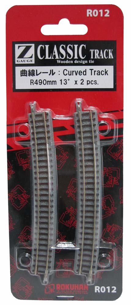 Rokuhan Z Gauge R012 Curved Rail R490mm 13 Degree Angle - Model Train Track-Kiichin - The #1 Place for Japanese Goods in Your Hand!