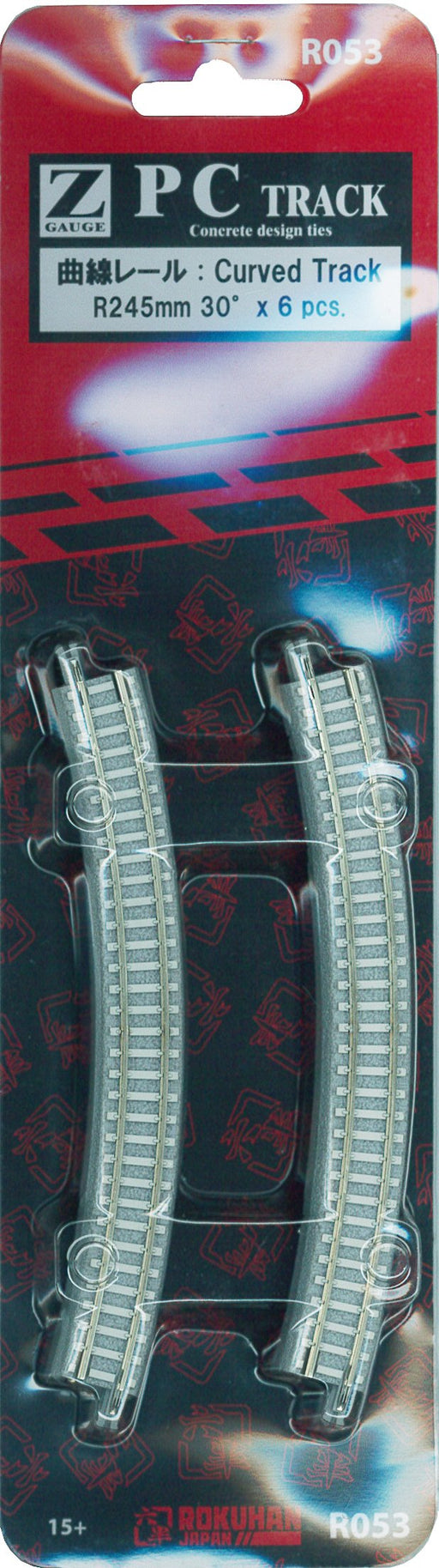 Rokuhan Z Gauge R053 6-Piece Curved Rail Track R245-30-Kiichin - The #1 Place for Japanese Goods in Your Hand!
