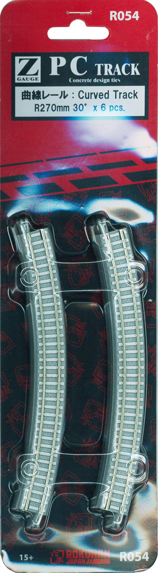 Rokuhan Z Gauge R054 Curved Rail R270-30° 6-Piece Track Set-Kiichin - The #1 Place for Japanese Goods in Your Hand!