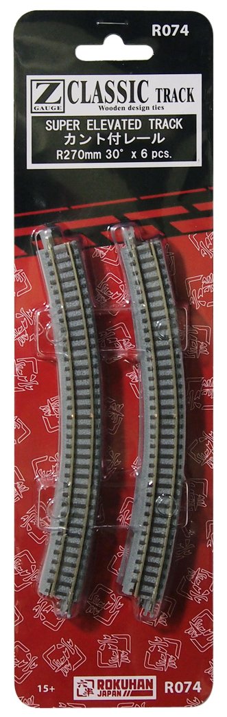 Rokuhan Z Gauge R074 – R270-30° Canted Rail 6 Pieces Set-Kiichin - The #1 Place for Japanese Goods in Your Hand!