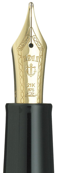 Sailor 1911 Large Black Fountain Pen 21K Gold Trim Medium Point - Sailor Fountain Pen-Kiichin - The #1 Place for Japanese Goods in Your Hand!