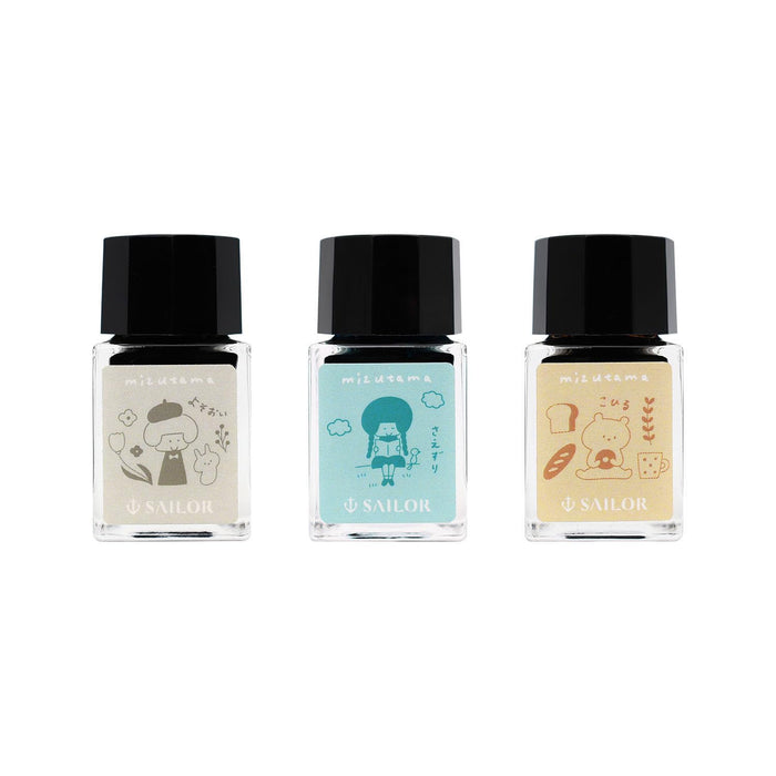 Sailor Fountain Pen 10x3 Color Set with 10ml Bottle Ink Mizutama Model 13-3600-001-Kiichin - The #1 Place for Japanese Goods in Your Hand!
