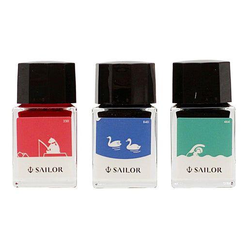 Sailor Fountain Pen Minamo 10ml Bottle Ink 3 Color Set 13-2400-001-Kiichin - The #1 Place for Japanese Goods in Your Hand!