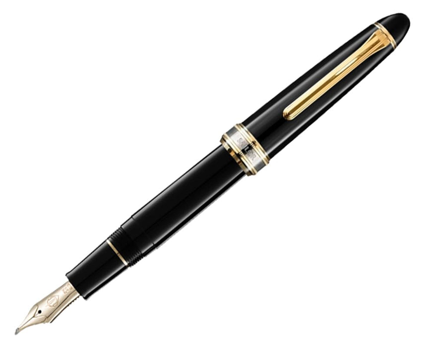 Sailor Fountain Pen - Black 21K GT Large Cross Concord Naginata Honed Dual-Use 10-7621-320-Kiichin - The #1 Place for Japanese Goods in Your Hand!