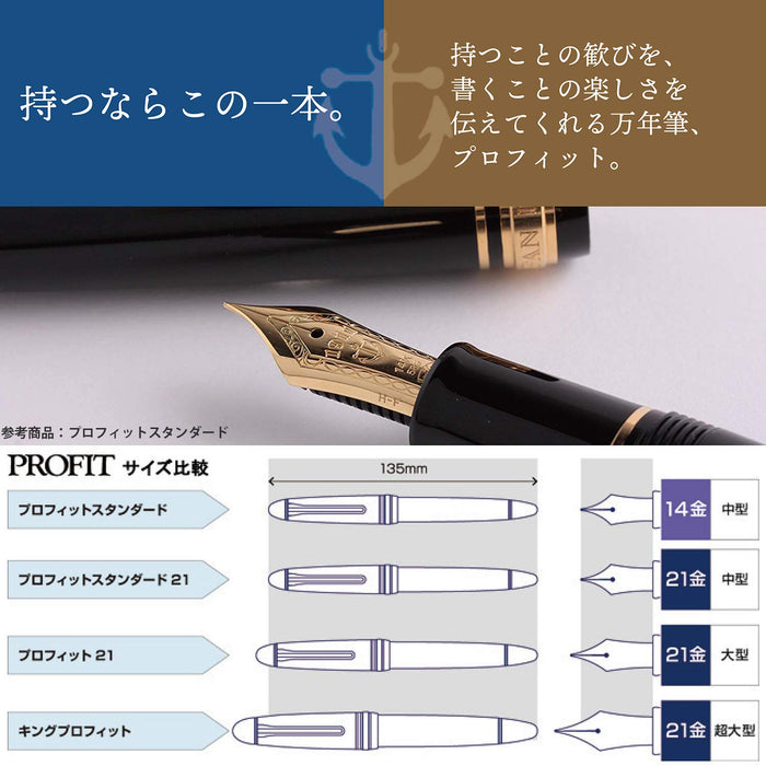 Sailor Fountain Pen Profit 21 Medium Point Silver Black - Model 11-2024-420-Kiichin - The #1 Place for Japanese Goods in Your Hand!