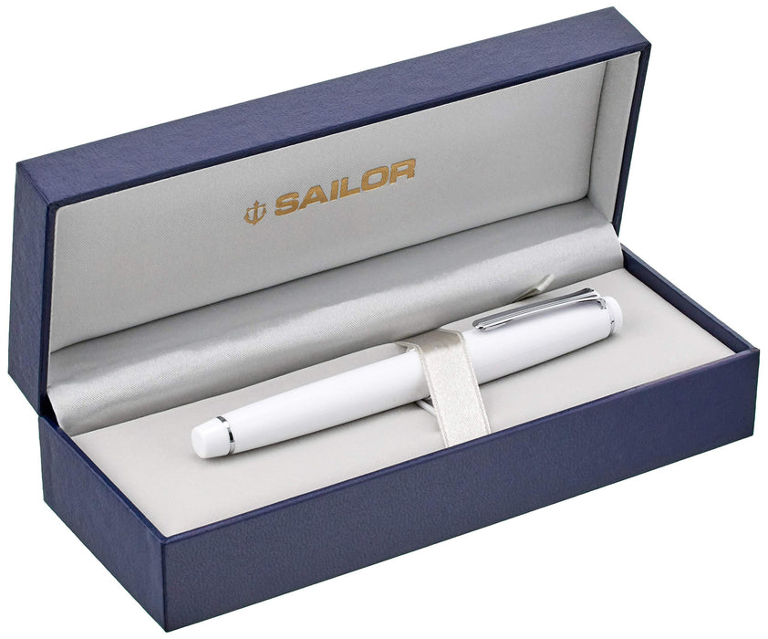 Sailor Professional Gear Slim Silver White Extra Fine Fountain Pen 11-1222-110-Kiichin - The #1 Place for Japanese Goods in Your Hand!