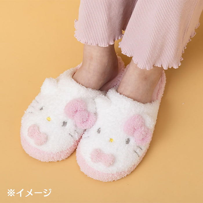 Sanrio Hello Kitty Face-Shaped Slippers 25cm Plush Comfort Footwear-Kiichin - The #1 Place for Japanese Goods in Your Hand!