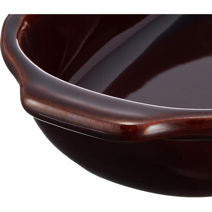 Santo Banko-Yaki Gratin Dish Single-Serve Oval 21cm Heat-Resistant Brown Japan