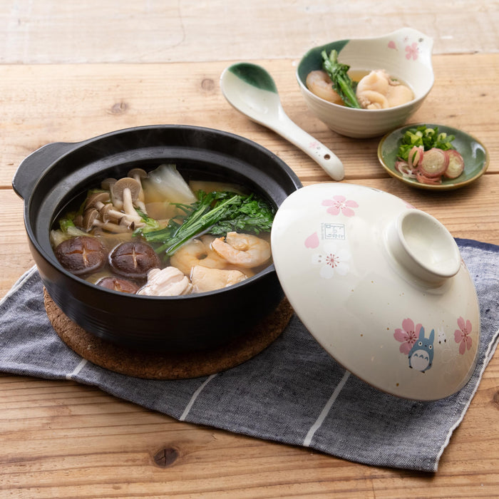 Studio Ghibli Skater Clay Pot - Totoro Cherry Blossom Pattern 22.6x11.6cm