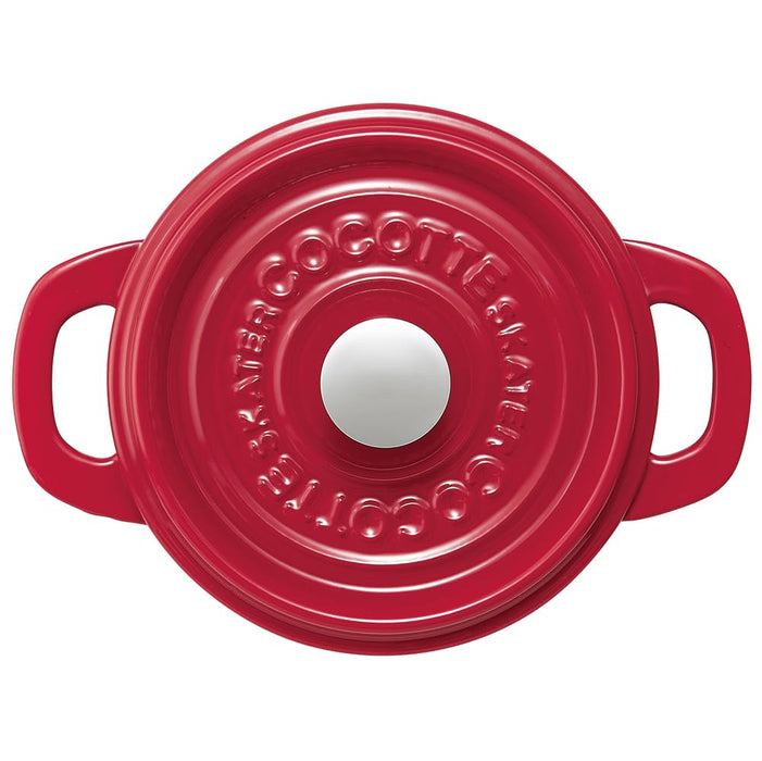 Skater Ih Compatible 16Cm Enameled Cocotte Pot in Paprika Red Iron Cooking Pot