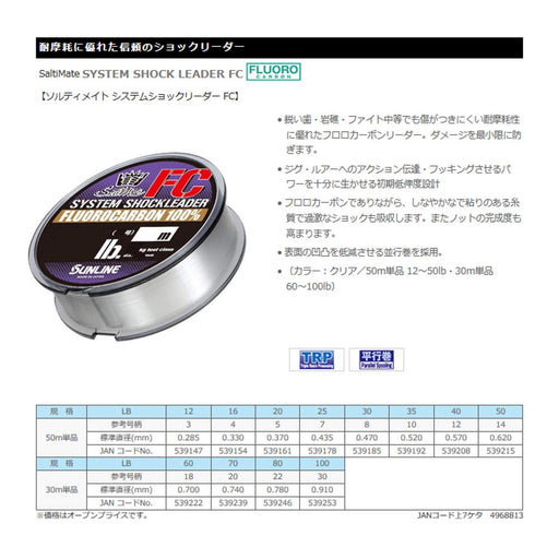 Sunline Harris Saltymate 50M Shock Leader | 16Lb Strength | #4 Line-Kiichin - The #1 Place for Japanese Goods in Your Hand!
