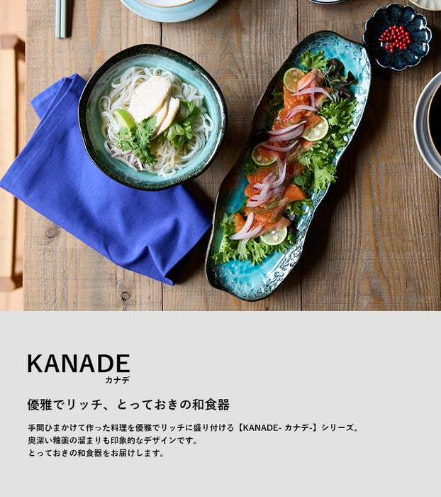 Tamaki Kanade 2-Piece Small Blue Mino Ware Plate Set Microwave Safe-Kiichin - The #1 Place for Japanese Goods in Your Hand!