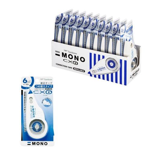 Tombow Mono CX Correction Tape 6mm Pack of 10 Pieces - Ct-Cx6-10P-Kiichin - The #1 Place for Japanese Goods in Your Hand!