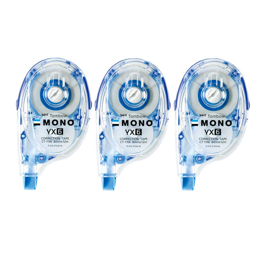 Tombow Mono YX Pencil Correction Tape 6mm Width 3-Piece Set-Kiichin - The #1 Place for Japanese Goods in Your Hand!
