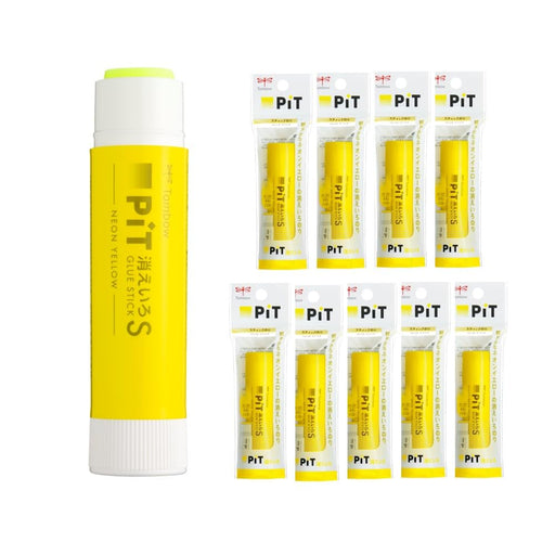 Tombow Neon Yellow Pencil Glue Stick Disappearing Color Set of 10 Hcb-011Atu-Kiichin - The #1 Place for Japanese Goods in Your Hand!