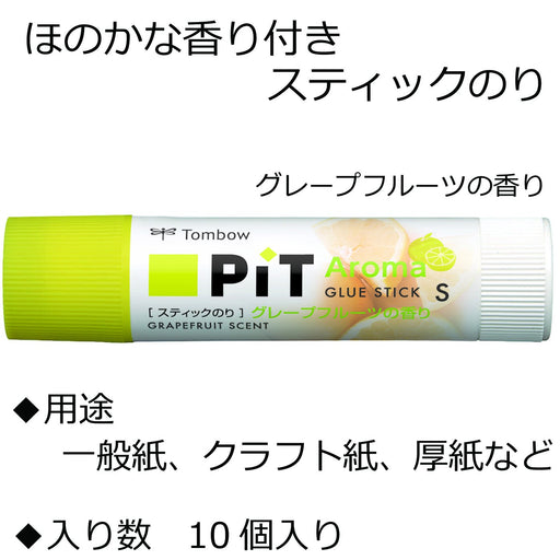 Tombow High-Power Pencil Glue Stick with Grapefruit Aroma - 10 Pieces Set-Kiichin - The #1 Place for Japanese Goods in Your Hand!