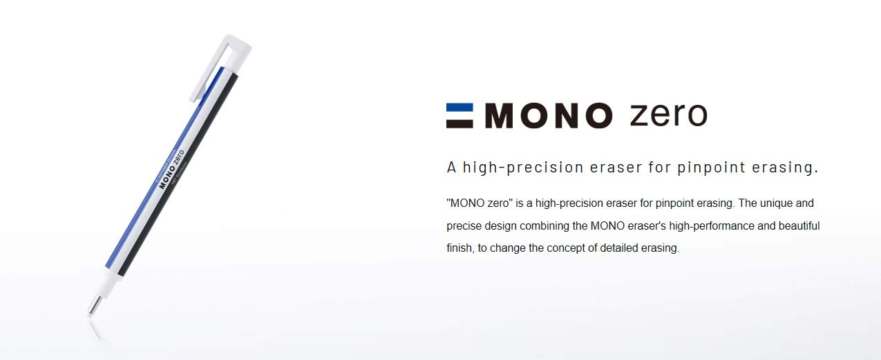 Tombow Mono Zero Round Pencil Holder Eraser EH-KUR11 Black-Kiichin - The #1 Place for Japanese Goods in Your Hand!