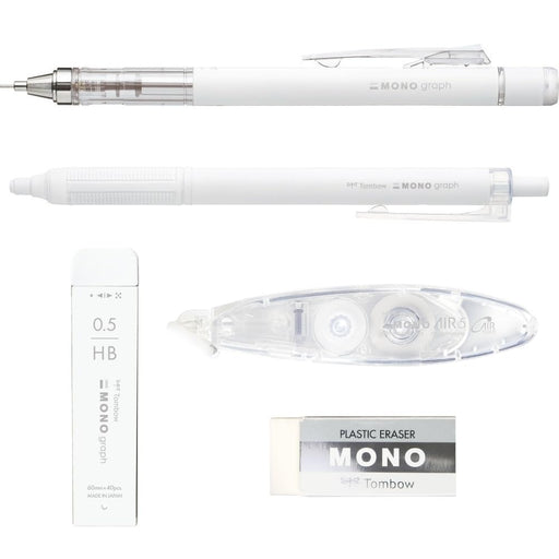 Tombow Mono Grayscale Stationery Set Mechanical Pencil Pen Lead Eraser Correction Tape-Kiichin - The #1 Place for Japanese Goods in Your Hand!
