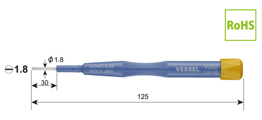 Vessel Ceramic Adjustment Driver 1.8x30 - 9000 Series from Vessel Brand-Kiichin - The #1 Place for Japanese Goods in Your Hand!