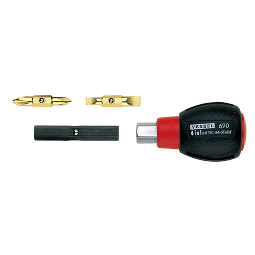 Vessel Cushion 4Way Stubby Driver Td-110 - Compact Versatile Tool by Vessel-Kiichin - The #1 Place for Japanese Goods in Your Hand!