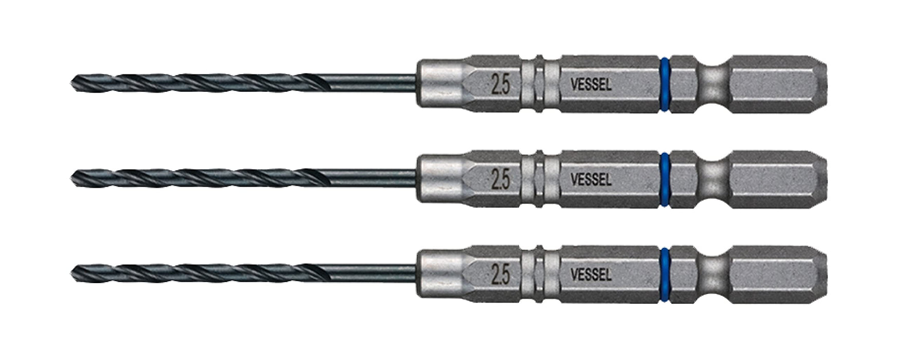 Vessel Cushion Drill Bit Set for Ironwork 3-Piece Φ2.5mm Model Amd3S-2.5-Kiichin - The #1 Place for Japanese Goods in Your Hand!