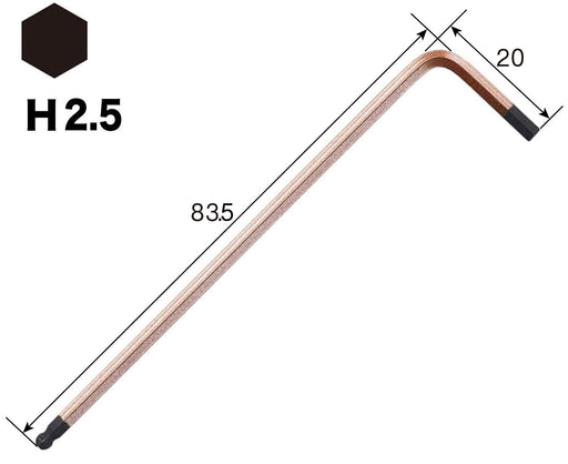 Vessel Hexagonal L-Type Wrench 2.5mm - 8900Bp Rainball Bar - Compact Design-Kiichin - The #1 Place for Japanese Goods in Your Hand!