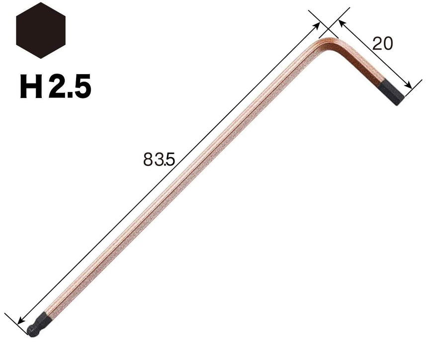 Vessel Hexagonal L-Type Wrench 2.5mm - 8900Bp Rainball Bar - Compact Design-Kiichin - The #1 Place for Japanese Goods in Your Hand!