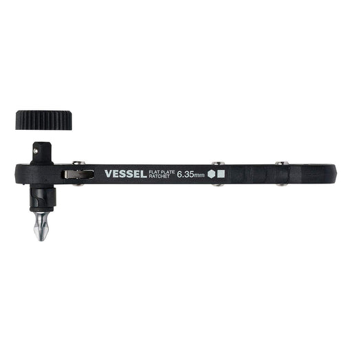 Vessel Black TD-71 Plate Ratchet Driver with 2 Extra Bits Included-Kiichin - The #1 Place for Japanese Goods in Your Hand!