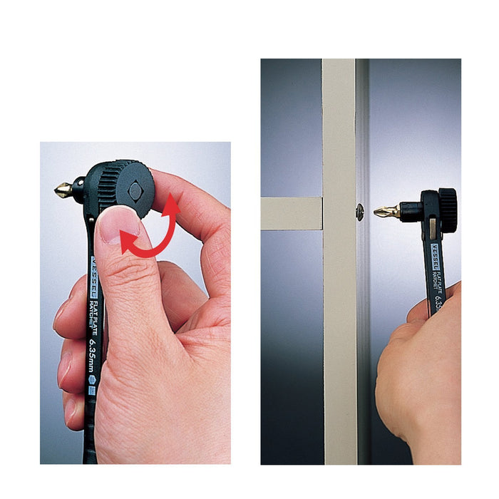 Vessel Black TD-71 Plate Ratchet Driver with 2 Extra Bits Included-Kiichin - The #1 Place for Japanese Goods in Your Hand!