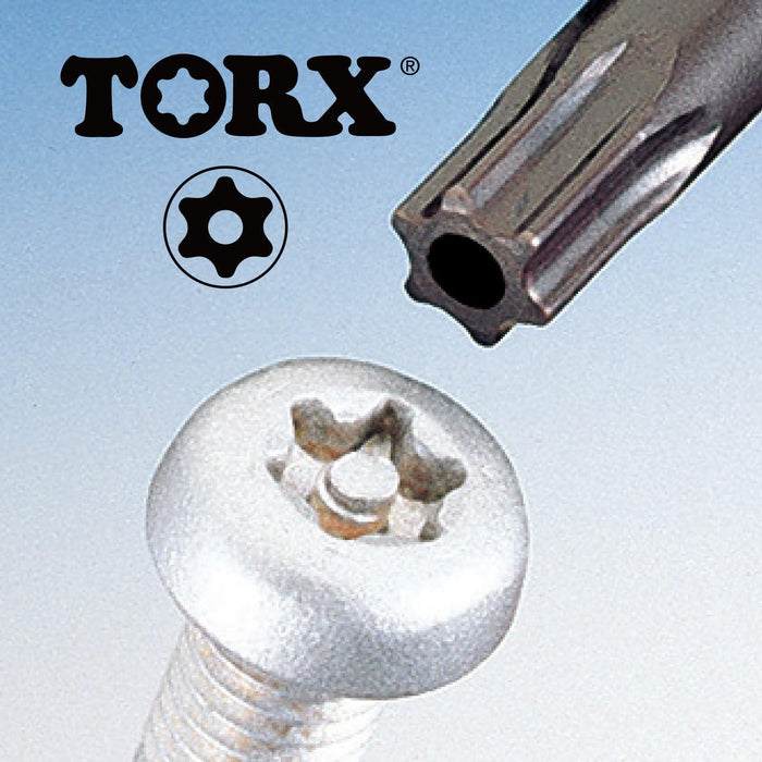 Vessel Tamper-Proof Torx T20H Power Grip Screwdriver 120mm - B-5400Tx Model-Kiichin - The #1 Place for Japanese Goods in Your Hand!