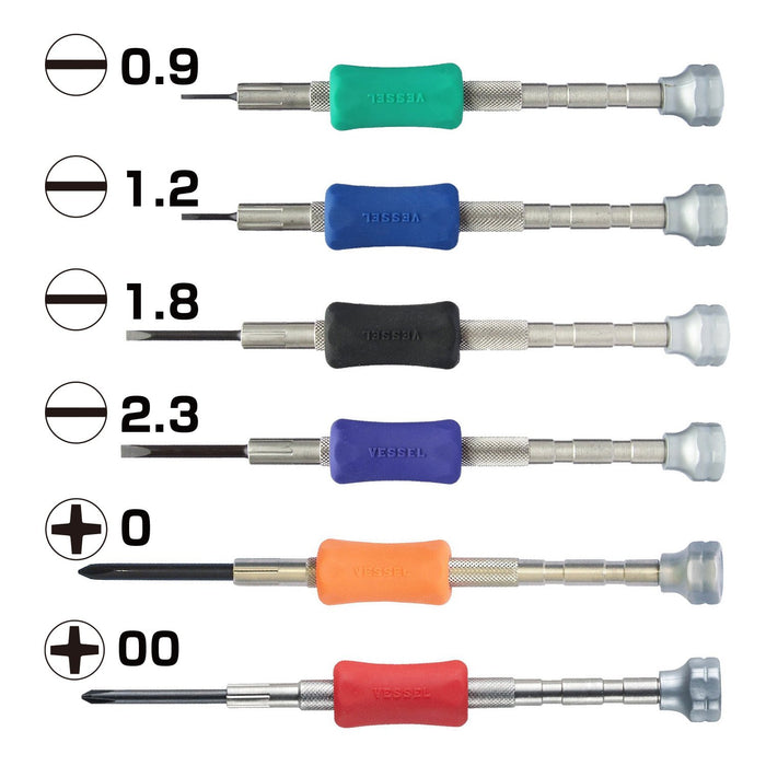 Vessel Precision Set of 6 Screwdrivers TD-56 Vessel Assorted Sizes-Kiichin - The #1 Place for Japanese Goods in Your Hand!